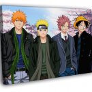 Ichigo Kurosaki Naruto Natsu Dragneel Anime  20x16 inch FRAMED CANVAS WALL PRINT