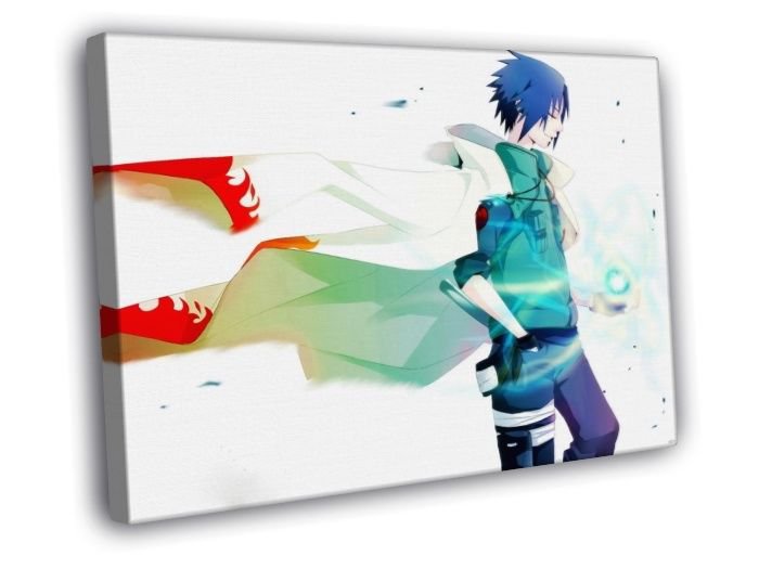 Naruto Sasuke Uchiha Beautiful Anime Manga Art  20x16 inch FRAMED CANVAS WALL PRINT