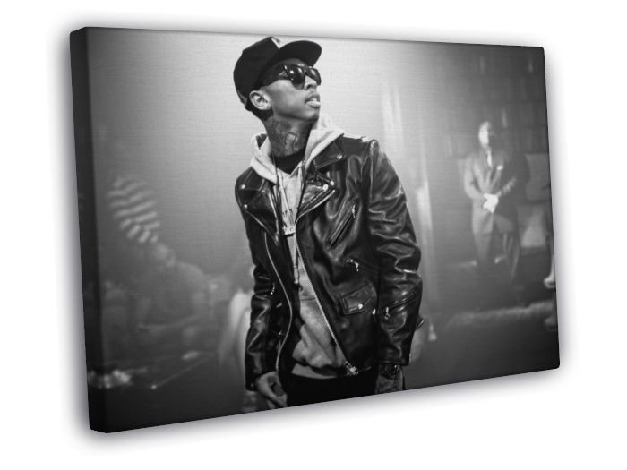 Tyga BW Rapper Hip-Hop Music Rap  20x16 inch FRAMED CANVAS WALL PRINT