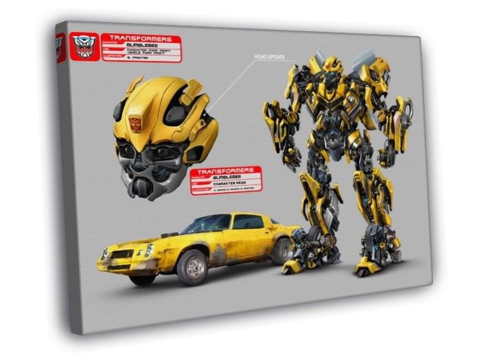 Transformers Bumblebee Camaro Movie Art WALL  20x16 inch FRAMED CANVAS PRINT