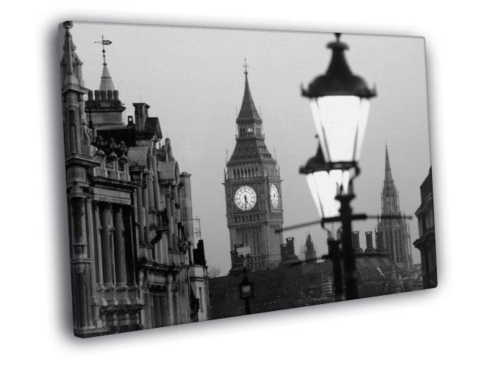 Big Ben London Lantern England Great Britain  20x16 inch FRAMED CANVAS WALL PRINT