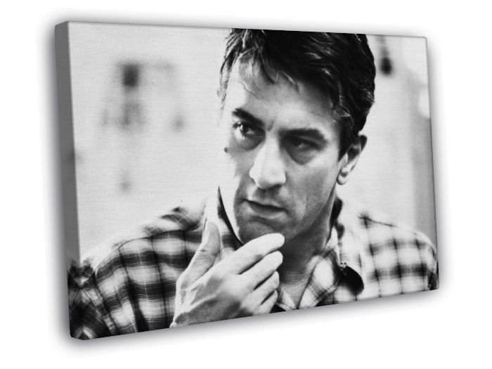 Robert De Niro Amazing BW Portrait Young Handsome WALL  20x16 inch FRAMED CANVAS PRINT
