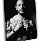Tom Hardy BW Portrait Shirtless Body Tattoos Handsome WALL  20x16 inch FRAMED CANVAS PRINT