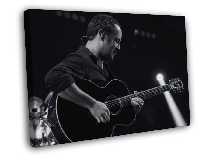 Dave Matthews Guitar Rock Singer BW  20x16 inch FRAMED CANVAS WALL PRINT