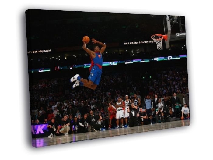 Dwight Howard Superman Slam Dunk Contest 2009  20x16 inch FRAMED CANVAS WALL PRINT
