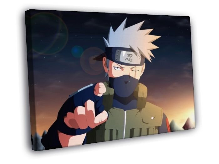 Naruto Kakashi Hatake Awesome Anime Manga Art  20x16 inch FRAMED CANVAS WALL PRINT
