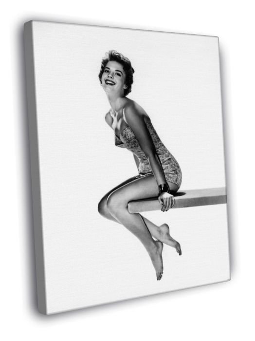 Natalie Wood Hot Old Retro Vintage Classic BW  20x16 inch FRAMED CANVAS WALL PRINT