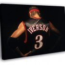 Allen Iverson Great Philadelphia 76ers Sixers  20x16 inch FRAMED CANVAS WALL PRINT