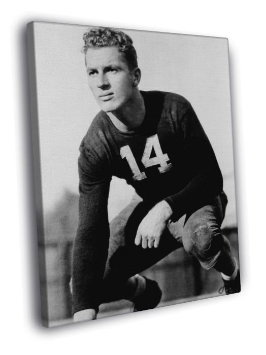 Don Hutson Green Bay Packers Retro BW WALL  20x16 inch FRAMED CANVAS PRINT