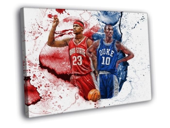 Lebron James Ohio State Art Basketball Sport WALL  20x16 inch FRAMED CANVAS PRINT