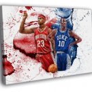 Lebron James Ohio State Art Basketball Sport WALL  20x16 inch FRAMED CANVAS PRINT