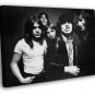 AC DC Angus Young Cheeky BW Retro Hard Rock Band WALL  20x16 inch FRAMED CANVAS PRINT