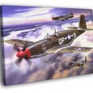 P-51B, Mustang Military Aircraft World War Painting  20x16 inch FRAMED CANVAS WALL PRINT