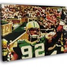 Reggie White Green Bay Packers Art Football  20x16 inch FRAMED CANVAS WALL PRINT