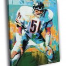 Richard Marvin Dick Butkus Chicago Bears Art  20x16 inch FRAMED CANVAS WALL PRINT