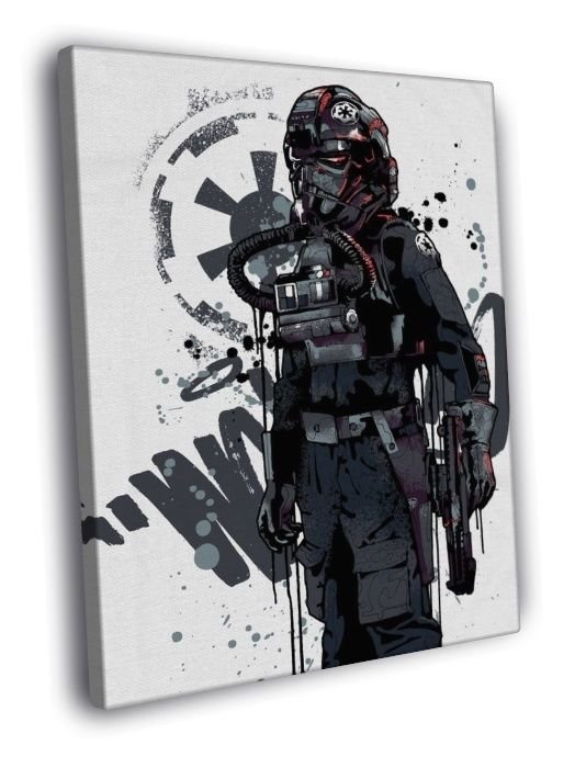TIE Fighter Pilot Cool Star Wars Art  20x16 inch FRAMED CANVAS WALL PRINT