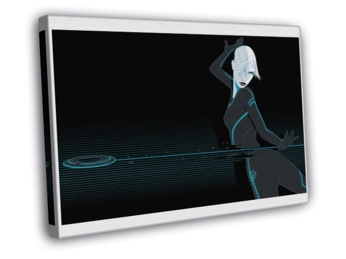 TRON Sci-Fi Movie Disc Battle Cool Art Artwork  20x16 inch FRAMED CANVAS WALL PRINT