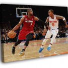 Dwyane Wade Miami Heat Dribbling Basketball Sport  20x16 inch FRAMED CANVAS WALL PRINT