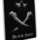 Black Sails Jolly Roger Pirate TV Series BW  20x16 inch FRAMED CANVAS WALL PRINT