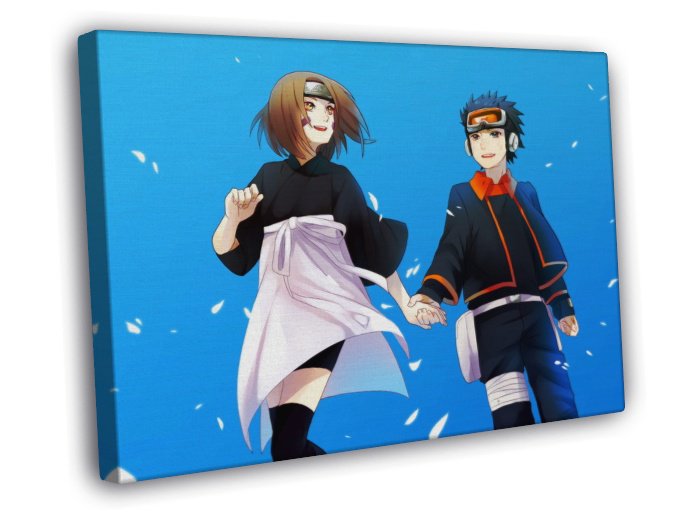 Naruto Rin Nohara Obito Uchiha Characters Anime Manga  20x16 inch FRAMED CANVAS WALL PRINT