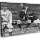 Babe Ruth New York Yankees Classic Retro BW WALL  20x16 inch FRAMED CANVAS PRINT