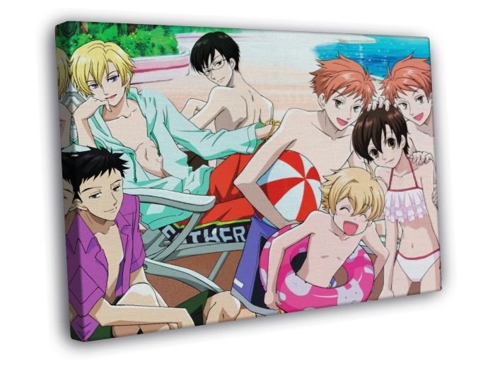 Ouran High School Host Club Funny Beach Anime Manga WALL  20x16 inch FRAMED CANVAS PRINT