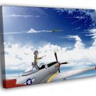 Strike Witches Airplane Sky Clouds Anime Manga WALL  20x16 inch FRAMED CANVAS PRINT