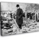 Winston Churchill London Bombing WWII War WW2 Retro WALL  20x16 inch FRAMED CANVAS PRINT