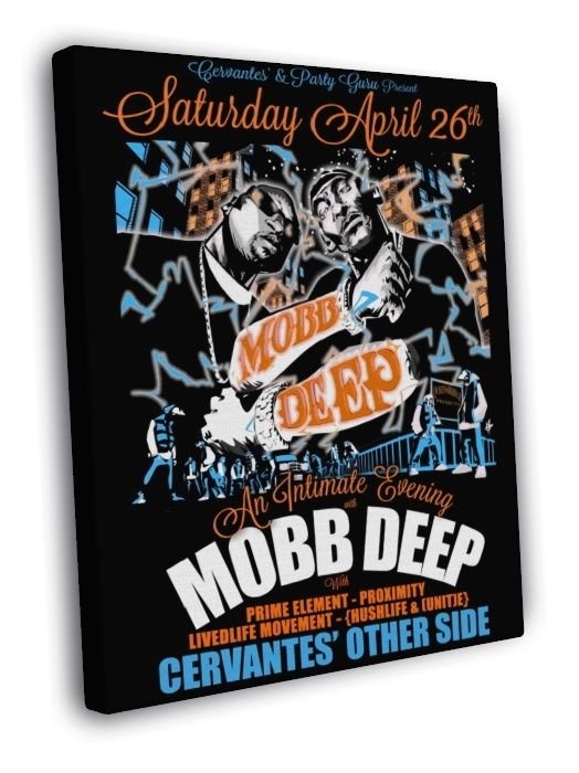 Mobb Deep Art Havoc Prodigy Rapper Hip-Hop Music Rap  20x16 inch FRAMED CANVAS WALL PRINT