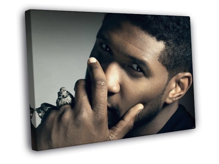 Usher Cool Portrait R&B Music Singer  20x16 inch FRAMED CANVAS WALL PRINT