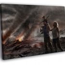 Family Post Apocalyptic Art Ruins  20x16 inch FRAMED CANVAS WALL PRINT
