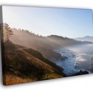Hills Forest Waves Sea Beautiful Nature  20x16 inch FRAMED CANVAS WALL PRINT