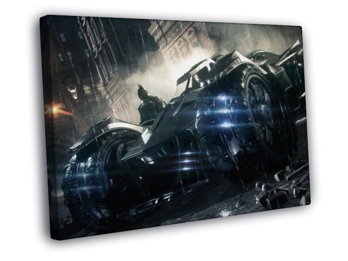 Batman Arkham Knight Batmobile Video Game WALL  20x16 inch FRAMED CANVAS PRINT
