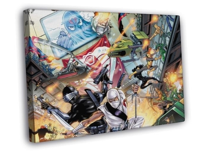 G.I. Joe vs Cobra Battle Amazing Art WALL  20x16 inch FRAMED CANVAS PRINT