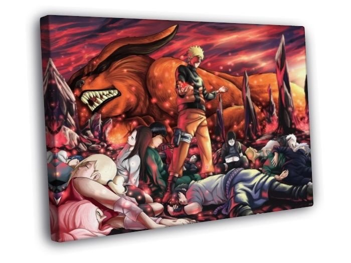 Naruto Characters Ino Neji Rock Sasuke Sai Gai WALL  20x16 inch FRAMED CANVAS PRINT