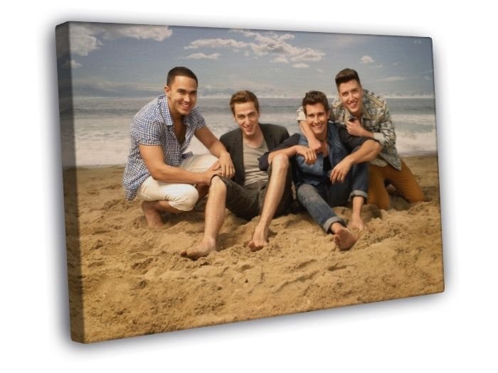 Big Time Rush Beach Pop Band Music WALL  20x16 inch FRAMED CANVAS PRINT
