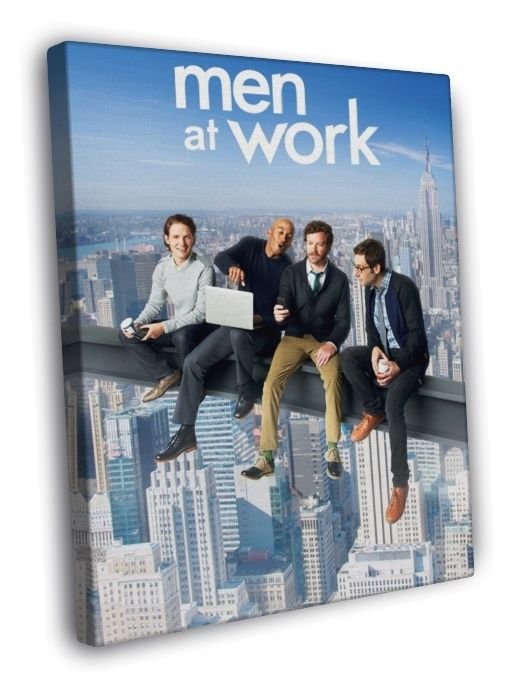 Men at Work Tv Series WALL  20x16 inch FRAMED CANVAS PRINT