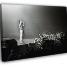 Queen BW Freddie Mercury Shirtless Singing Crowd Band  20x16 inch FRAMED CANVAS WALL PRINT