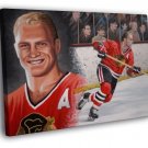 Bobby Hull Chicago Blackhawks Painting Retro WALL  20x16 inch FRAMED CANVAS PRINT