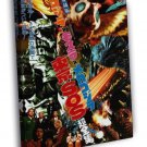 Godzilla Mothra Mechagodzilla Vintage Classic Art  20x16 inch FRAMED CANVAS WALL PRINT