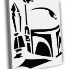 Jango Fett Stencil Artwork Star Wars  20x16 inch FRAMED CANVAS WALL PRINT