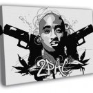 2Pac BW Art Guns Tupac Shakur Tattoos Hip-Hop Rap  20x16 inch FRAMED CANVAS WALL PRINT