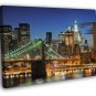 Brooklyn Bridge Manhattan NYC Beautiful Night WALL  20x16 inch FRAMED CANVAS PRINT