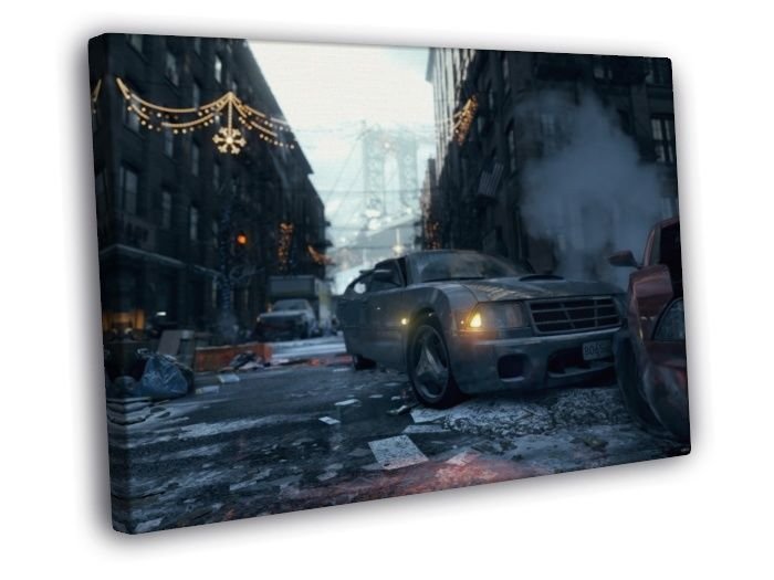 Tom Clancy's The Division City Ruins Game WALL  20x16 inch FRAMED CANVAS PRINT