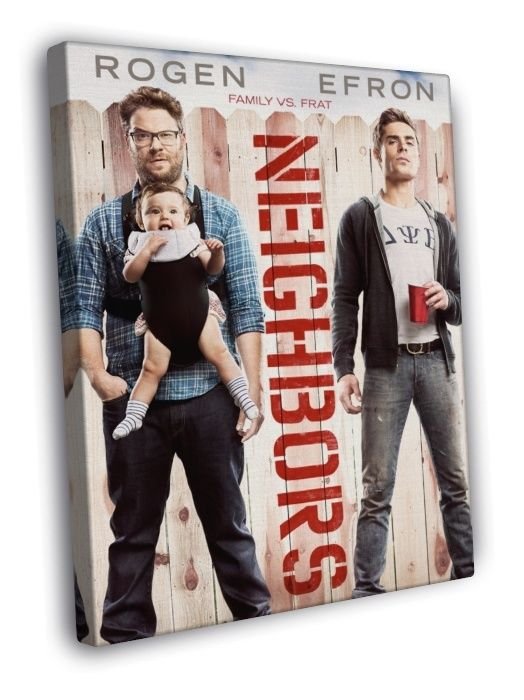 Neighbors Seth Rogen Zach Efron Movie  20x16 inch FRAMED CANVAS WALL PRINT
