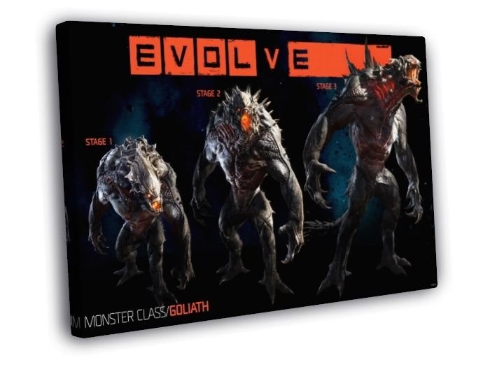 Evolve Characters Monster Goliath Video Game WALL  20x16 inch FRAMED CANVAS PRINT