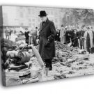 Winston Churchill London Bombing WWII War WW2 Retro WALL  20x16 inch FRAMED CANVAS PRINT