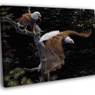 Bald Eagles Bird of Prey Landscape Painting Art  20x16 inch FRAMED CANVAS WALL PRINT