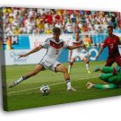 Thomas Muller Shot Goal Germany Portugal Football WALL  20x16 inch FRAMED CANVAS PRINT