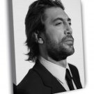 Javier Bardem BW Portrait Suit Beard Hot Rare  20x16 inch FRAMED CANVAS WALL PRINT
